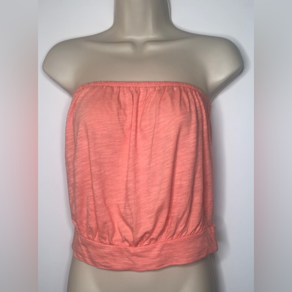 Express Strapless Crop Top Coral Heather Peach Women’s Size XS